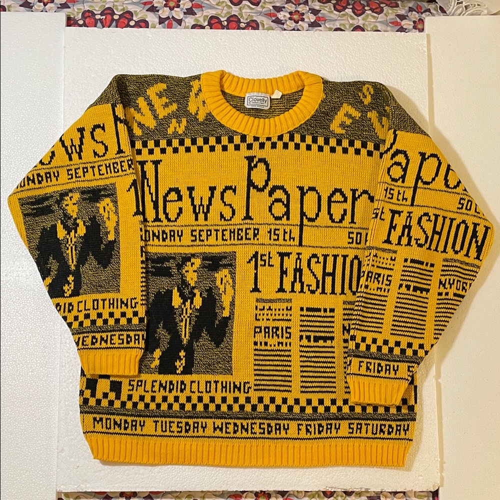 Vintage Newspaper Sweater